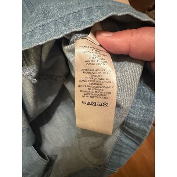 Free People Movement Women’s Sami Button Front Chambray Halter Mini Dress Size L - Picture 6 of 10